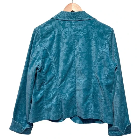 Burnout Velvet Blazer Womens Large Boho Floral Whimsigoth Fairy Grunge Jacket - Picture 2 of 8